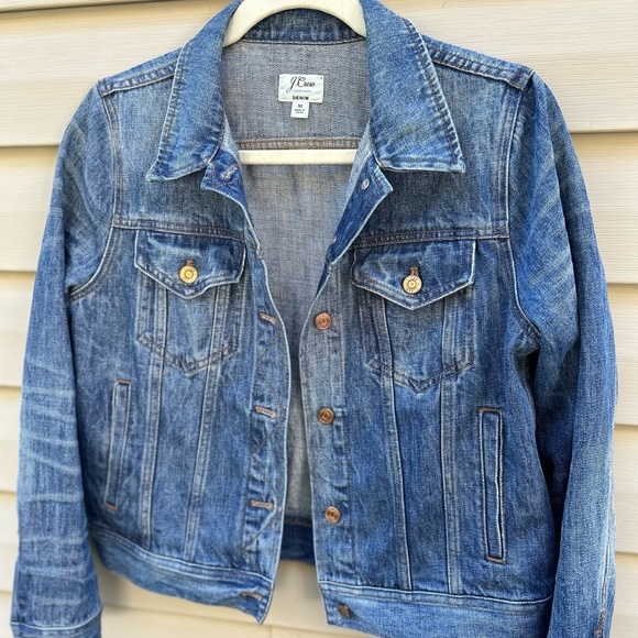 VTG J. Crew denim trucker jacket size M - Picture 2 of 7